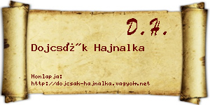 Dojcsák Hajnalka névjegykártya